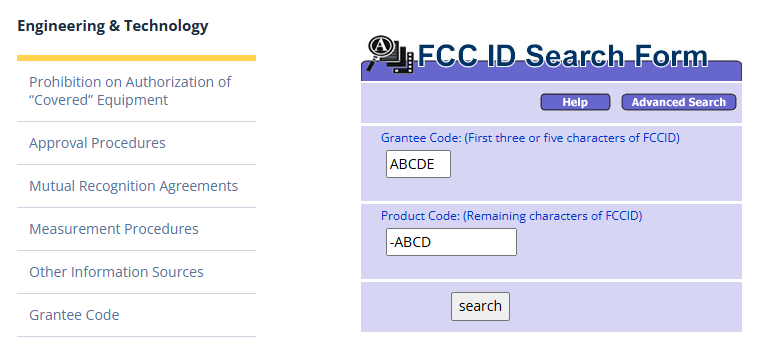 Tela da FCC